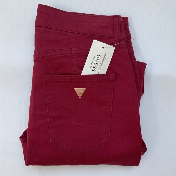 Guess Women’s Ultra High Rise Super Skinny Jeans In Red Size 28